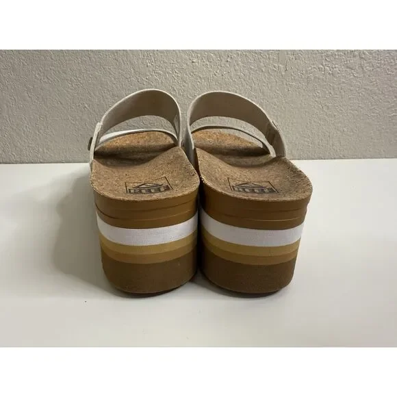 Reef Women's Cushion Vista Hi Sandals Platform White Size 7 Higher Sandal - Picture 3 of 8